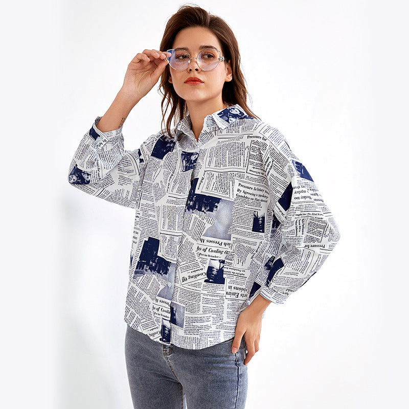 Round Neck Long Sleeve Loose Pullover Shirt