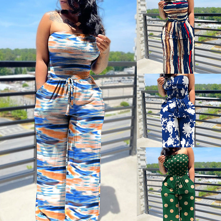 Sleeveless Printed Jumpsuit