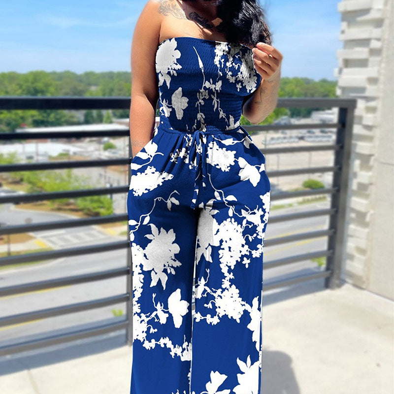 Sleeveless Printed Jumpsuit