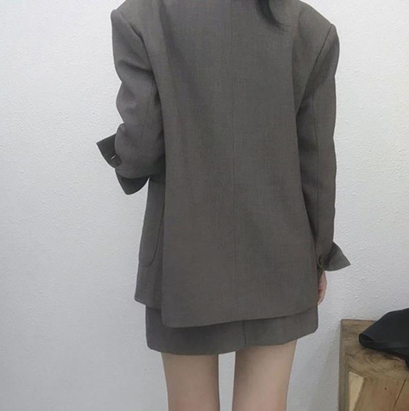 Office Blazers Women Solid Colors Single Breasted 2022 Autumn Chic Suit