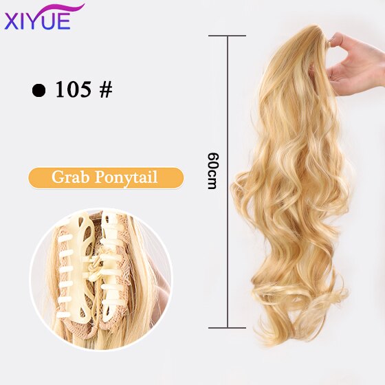 Long Wavy Straight Claw Clip On Ponytail Hair Extension Synthetic