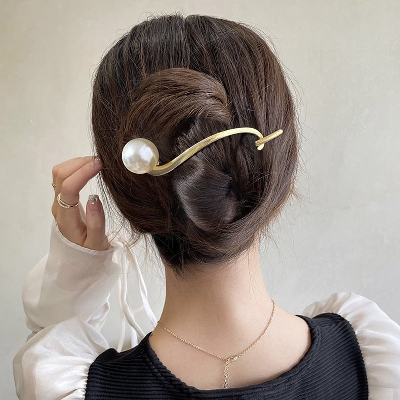Metal Butterfly Pearl Hair Clips Hairpins Barrettes Hairgrips Headwear