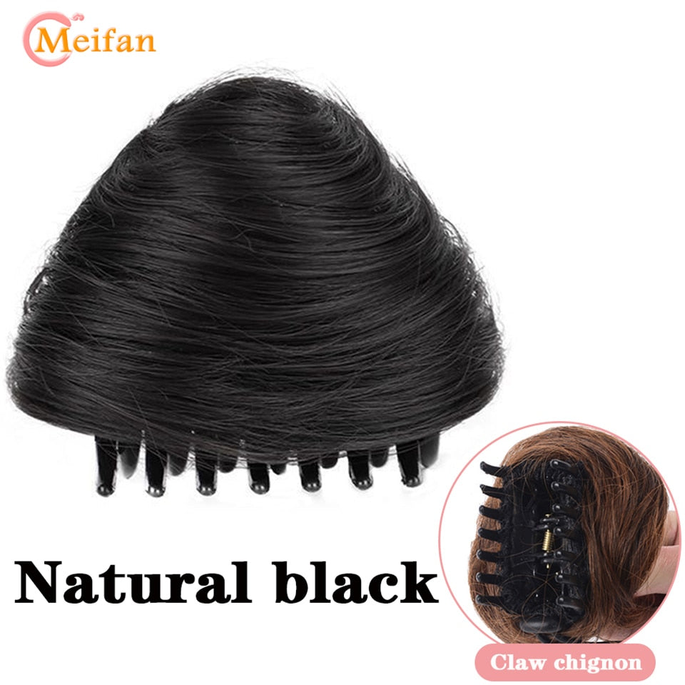 Claw Chignon Hair Bow Little Hair Bun Donut Messy Scrunchies Wrap Around Ponytail