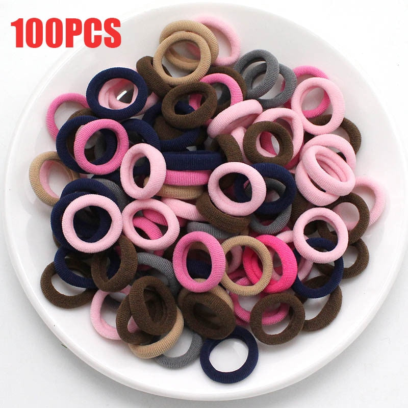 50/100Pcs High Elastic Hair Bands Ties Ponytail Holder Scrunchies
