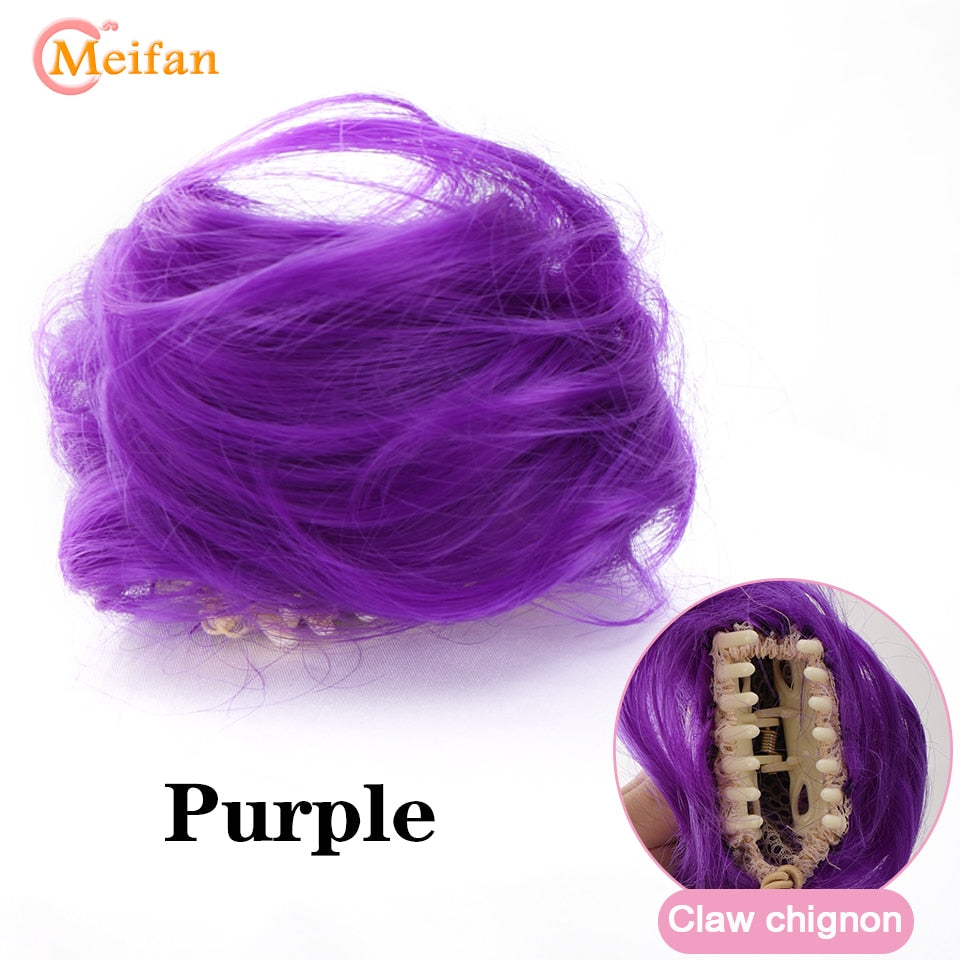 Claw Chignon Hair Bow Little Hair Bun Donut Messy Scrunchies Wrap Around Ponytail