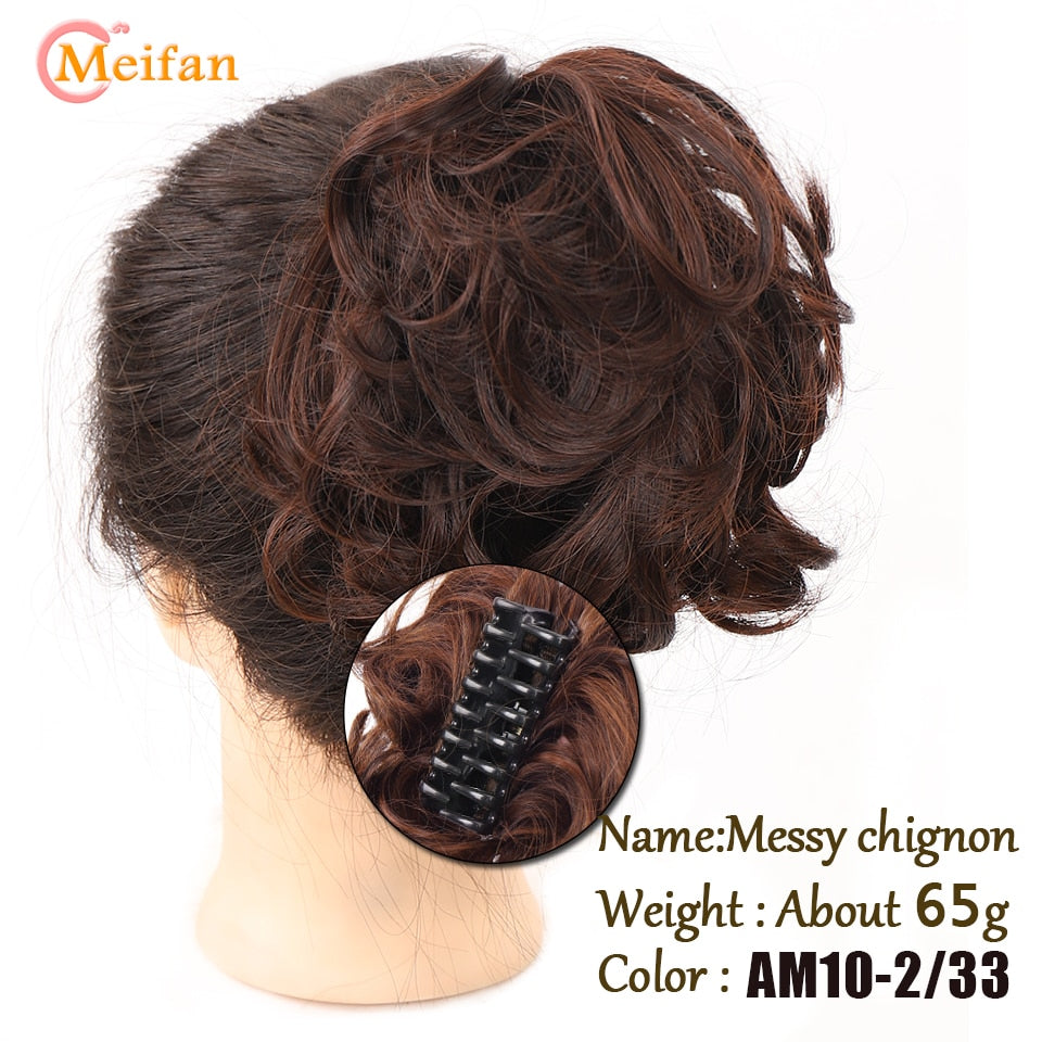 Claw Chignon Hair Bow Little Hair Bun Donut Messy Scrunchies Wrap Around Ponytail