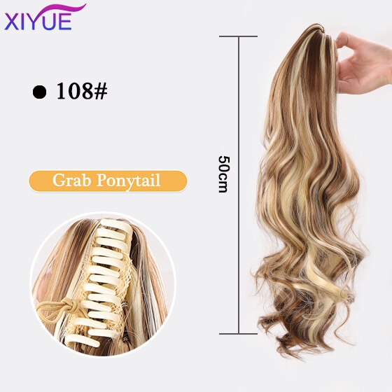 Long Wavy Straight Claw Clip On Ponytail Hair Extension Synthetic