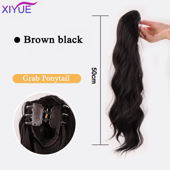Long Wavy Straight Claw Clip On Ponytail Hair Extension Synthetic
