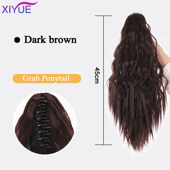 Long Wavy Straight Claw Clip On Ponytail Hair Extension Synthetic
