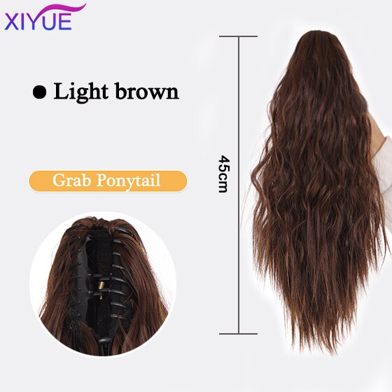 Long Wavy Straight Claw Clip On Ponytail Hair Extension Synthetic