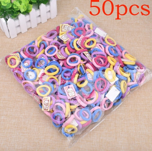 50/100Pcs High Elastic Hair Bands Ties Ponytail Holder Scrunchies