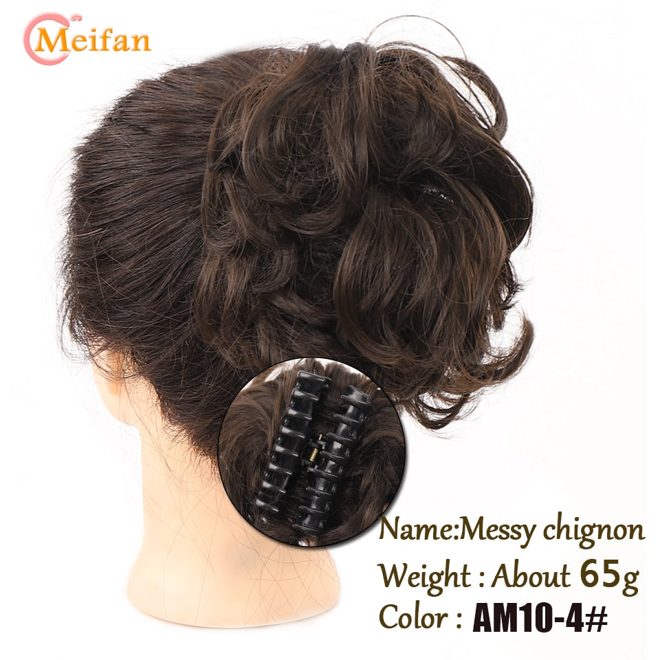 Claw Chignon Hair Bow Little Hair Bun Donut Messy Scrunchies Wrap Around Ponytail