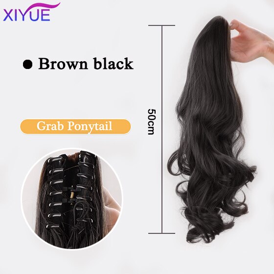 Long Wavy Straight Claw Clip On Ponytail Hair Extension Synthetic
