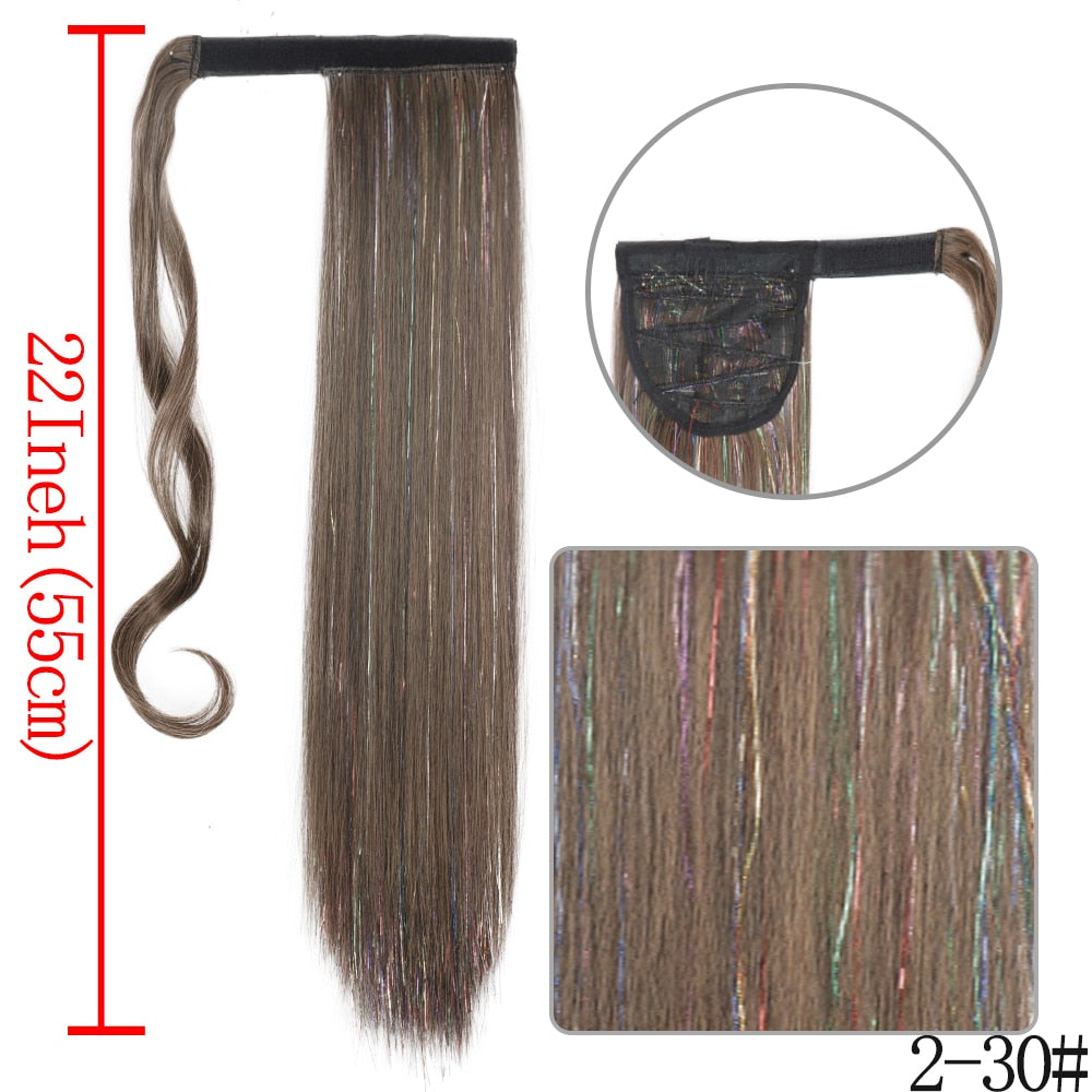 LISI GIRL Synthetic Hair 22''34'' Long Straight Ponytail Clip