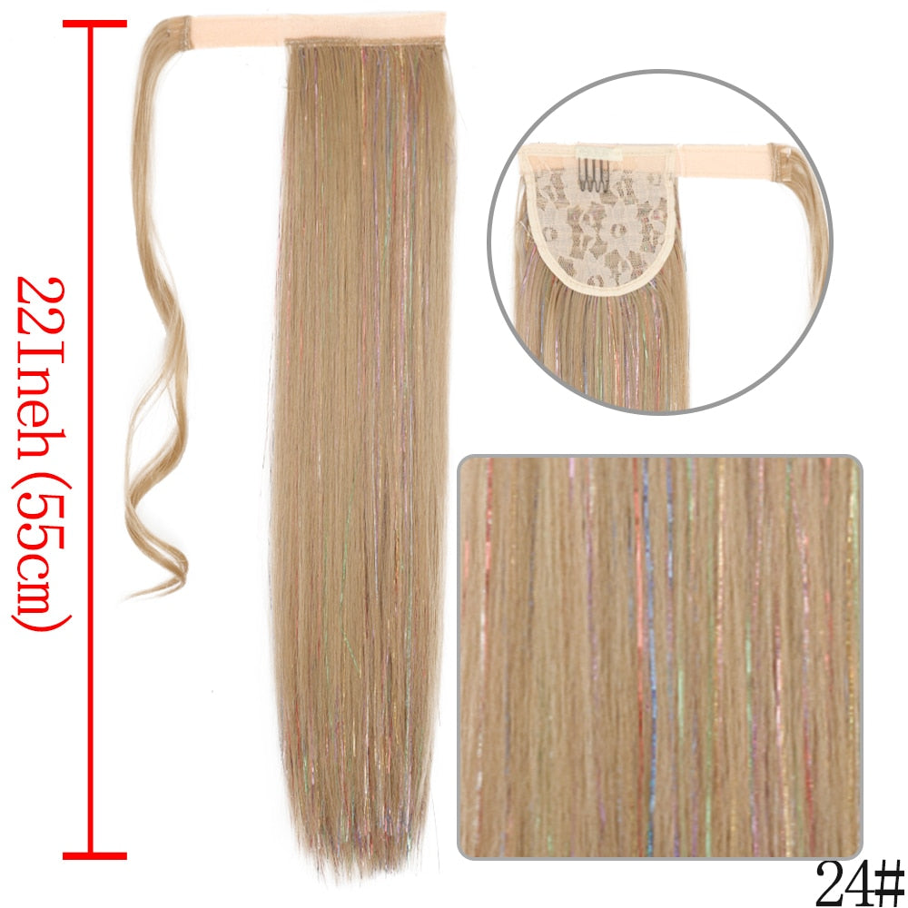 LISI GIRL Synthetic Hair 22''34'' Long Straight Ponytail Clip