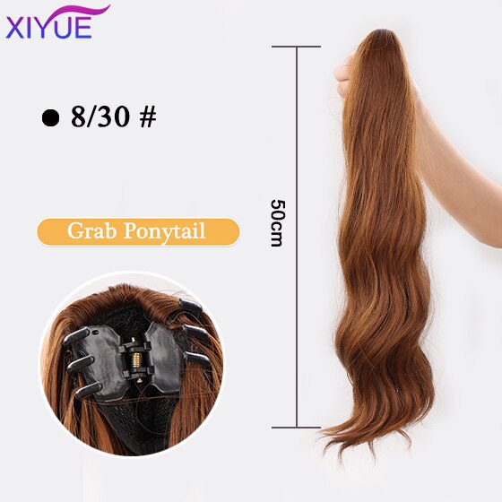 Long Wavy Straight Claw Clip On Ponytail Hair Extension Synthetic