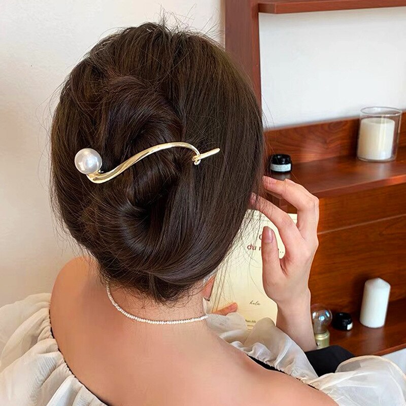 Metal Butterfly Pearl Hair Clips Hairpins Barrettes Hairgrips Headwear