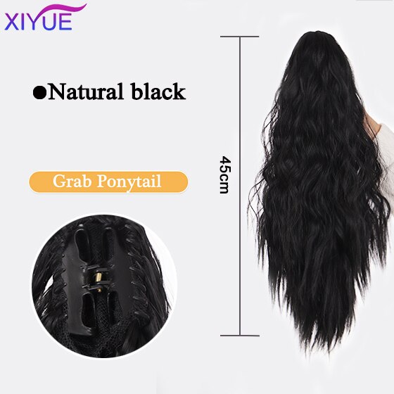 Long Wavy Straight Claw Clip On Ponytail Hair Extension Synthetic