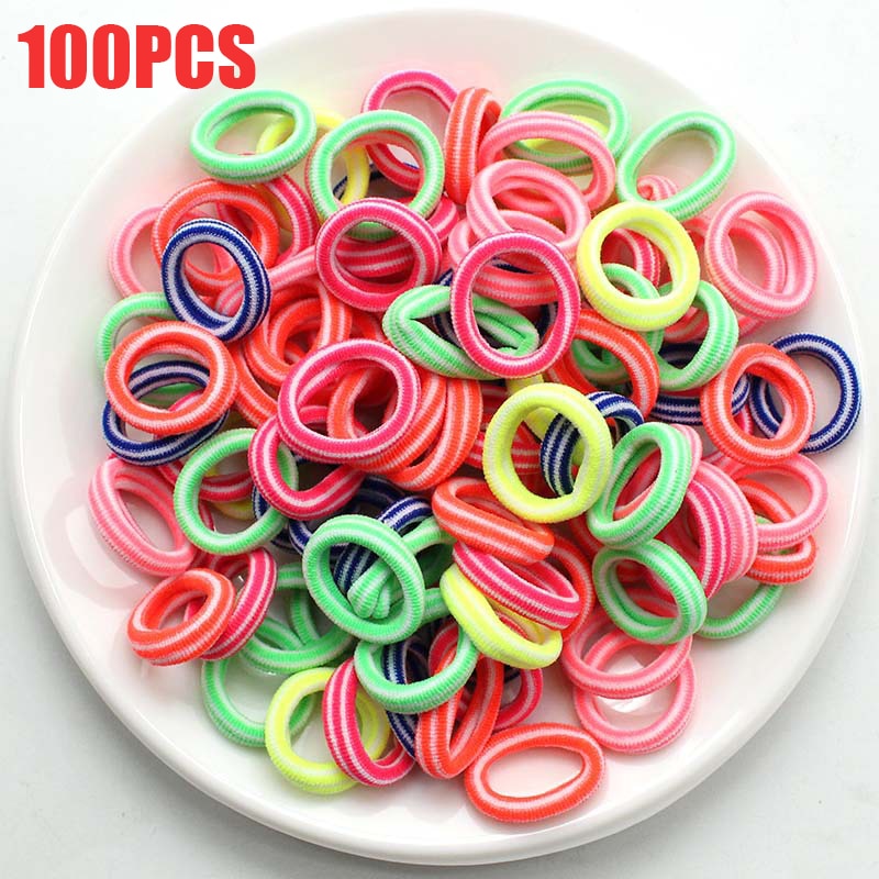 50/100Pcs High Elastic Hair Bands Ties Ponytail Holder Scrunchies