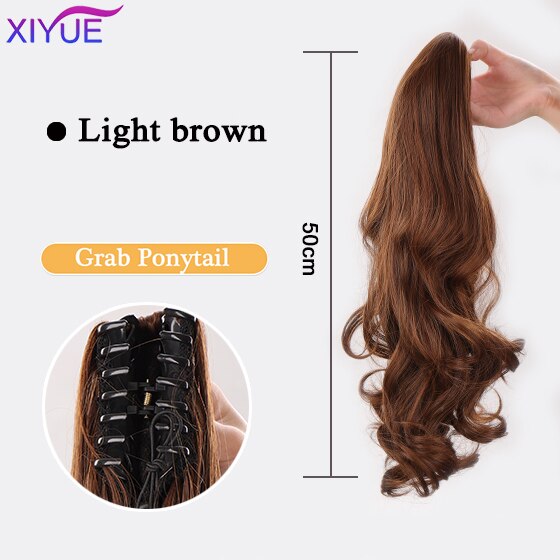 Long Wavy Straight Claw Clip On Ponytail Hair Extension Synthetic
