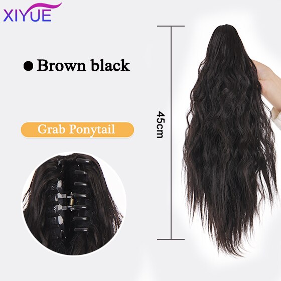 Long Wavy Straight Claw Clip On Ponytail Hair Extension Synthetic