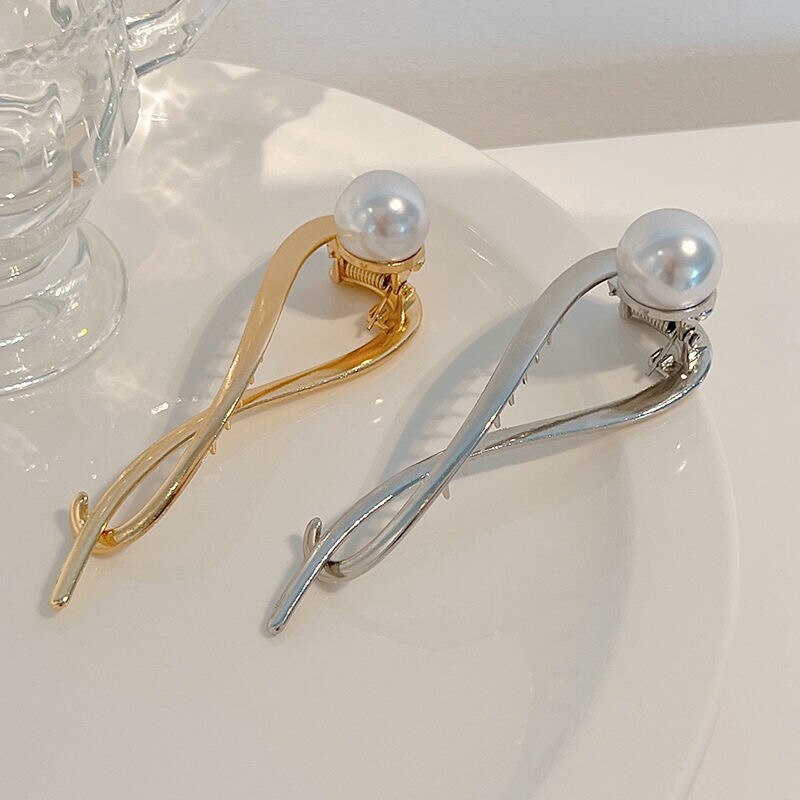 Metal Butterfly Pearl Hair Clips Hairpins Barrettes Hairgrips Headwear