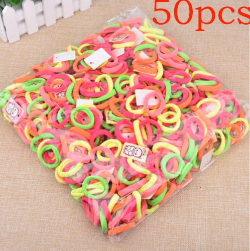 50/100Pcs High Elastic Hair Bands Ties Ponytail Holder Scrunchies