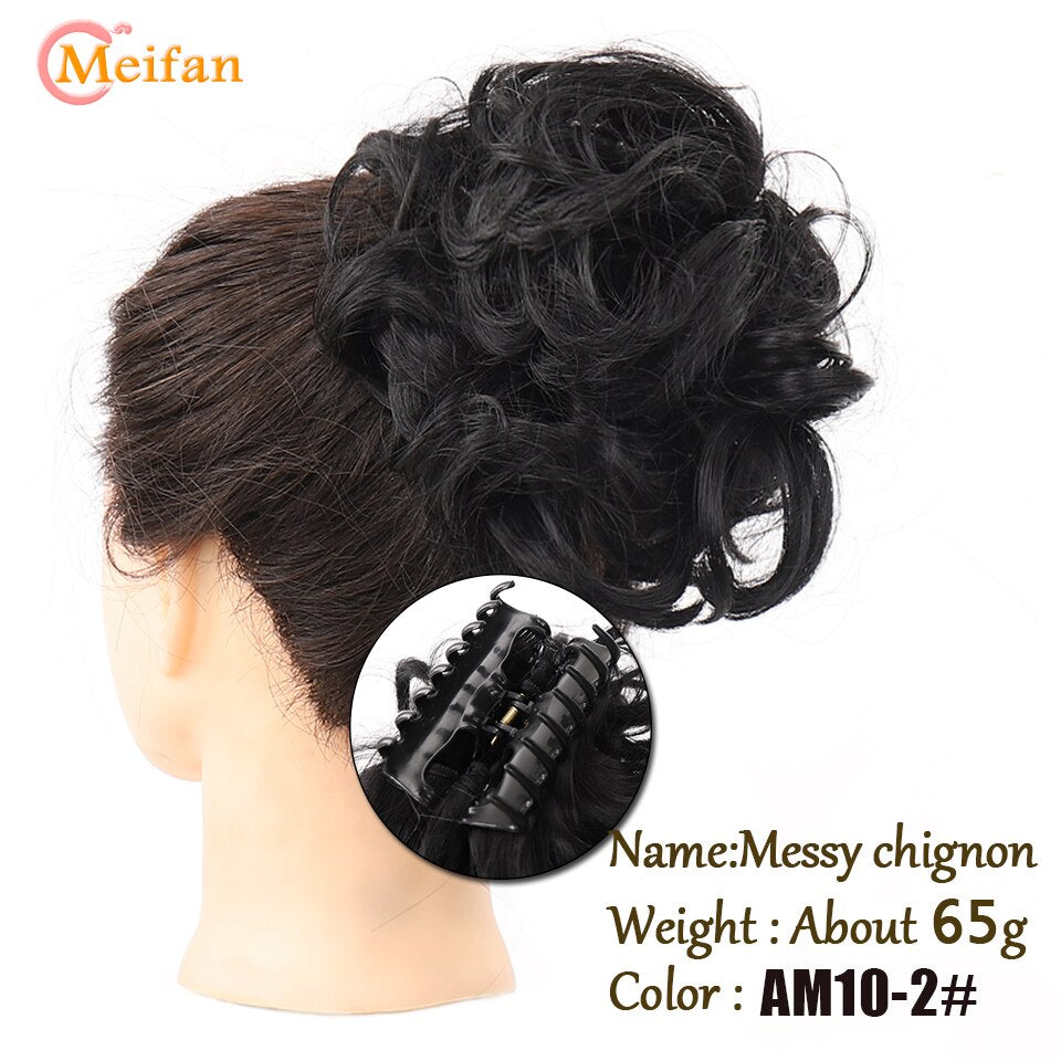 Claw Chignon Hair Bow Little Hair Bun Donut Messy Scrunchies Wrap Around Ponytail