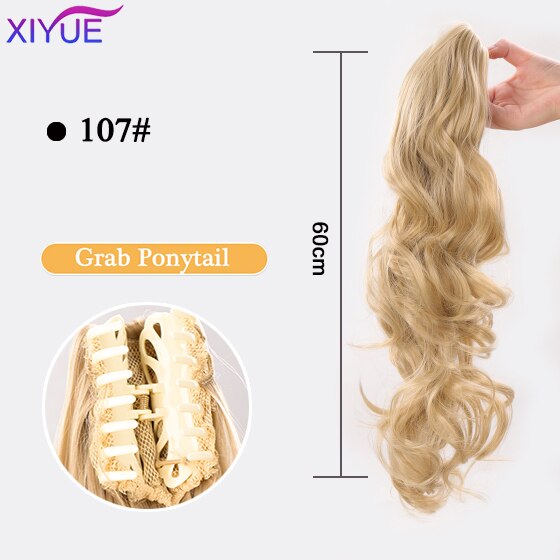 Long Wavy Straight Claw Clip On Ponytail Hair Extension Synthetic