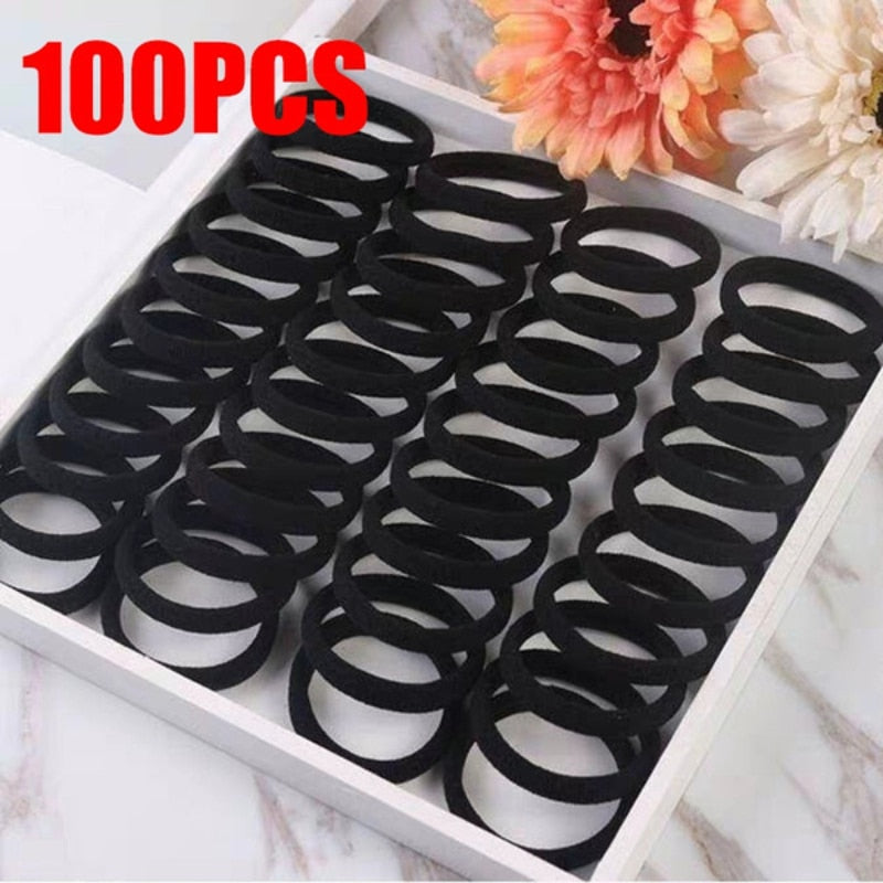 50/100Pcs High Elastic Hair Bands Ties Ponytail Holder Scrunchies