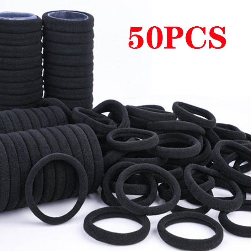 50/100Pcs High Elastic Hair Bands Ties Ponytail Holder Scrunchies