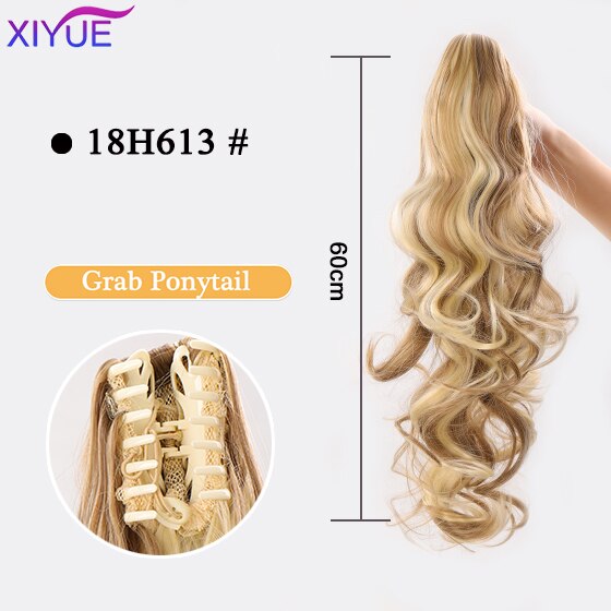 Long Wavy Straight Claw Clip On Ponytail Hair Extension Synthetic