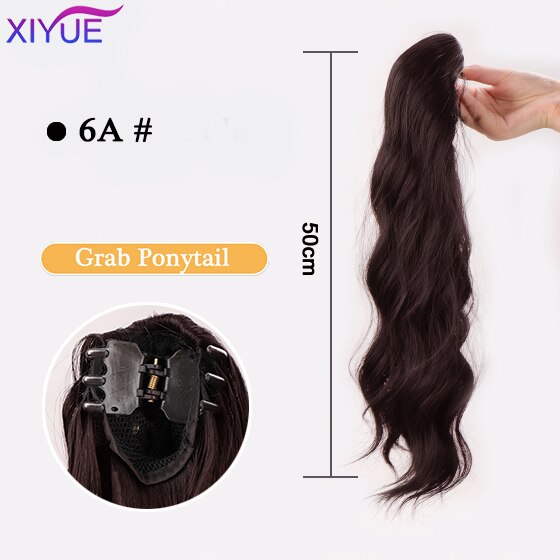 Long Wavy Straight Claw Clip On Ponytail Hair Extension Synthetic