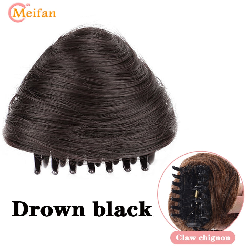 Claw Chignon Hair Bow Little Hair Bun Donut Messy Scrunchies Wrap Around Ponytail