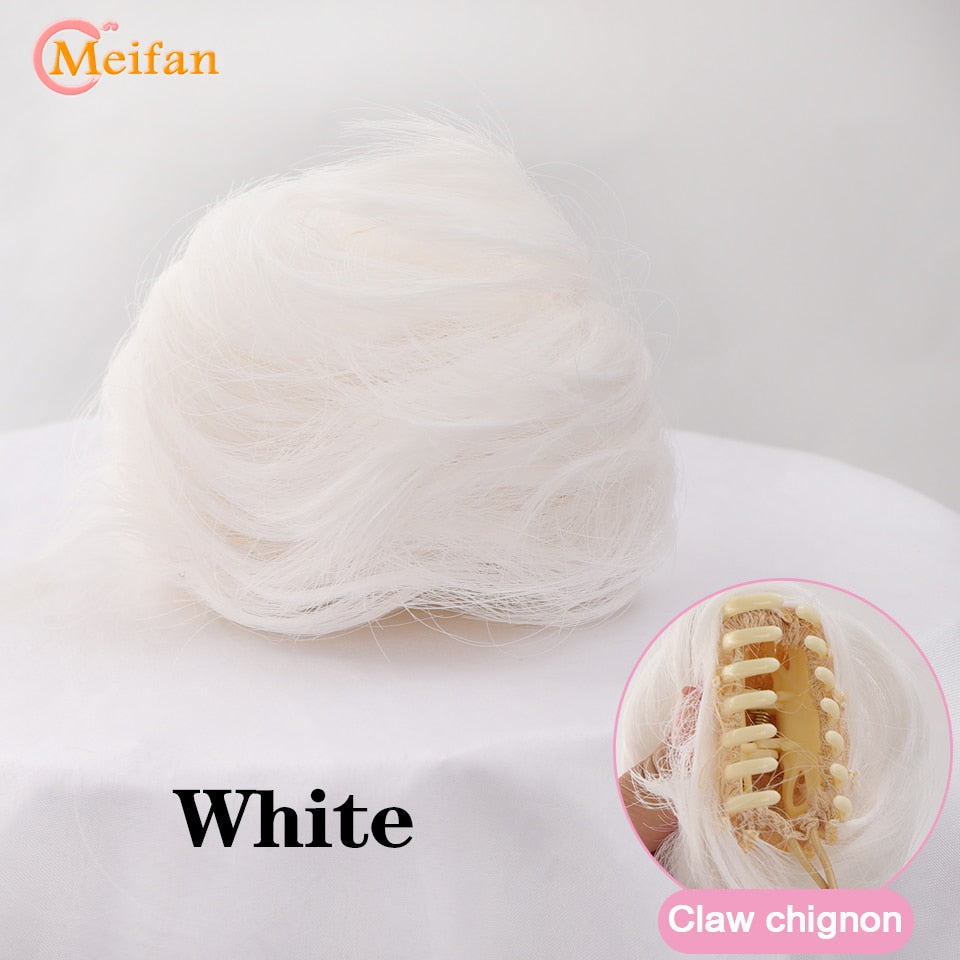 Claw Chignon Hair Bow Little Hair Bun Donut Messy Scrunchies Wrap Around Ponytail