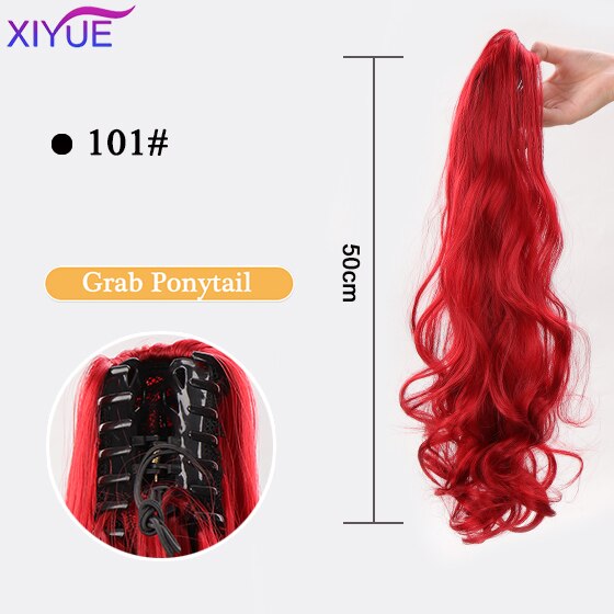 Long Wavy Straight Claw Clip On Ponytail Hair Extension Synthetic