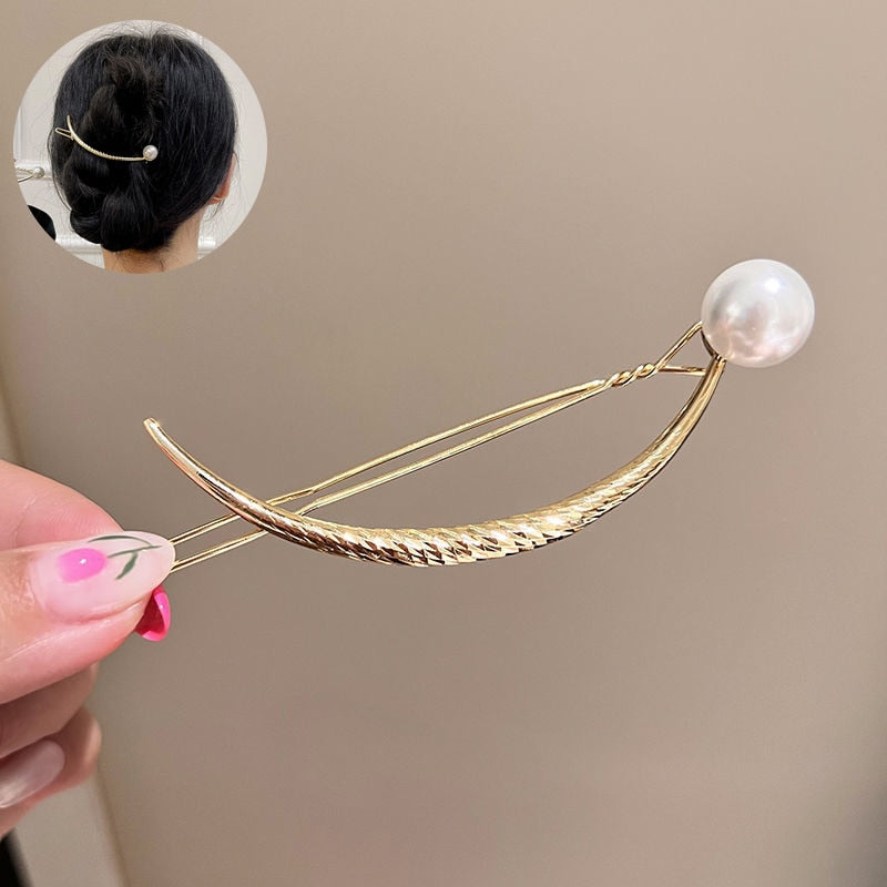 Metal Butterfly Pearl Hair Clips Hairpins Barrettes Hairgrips Headwear