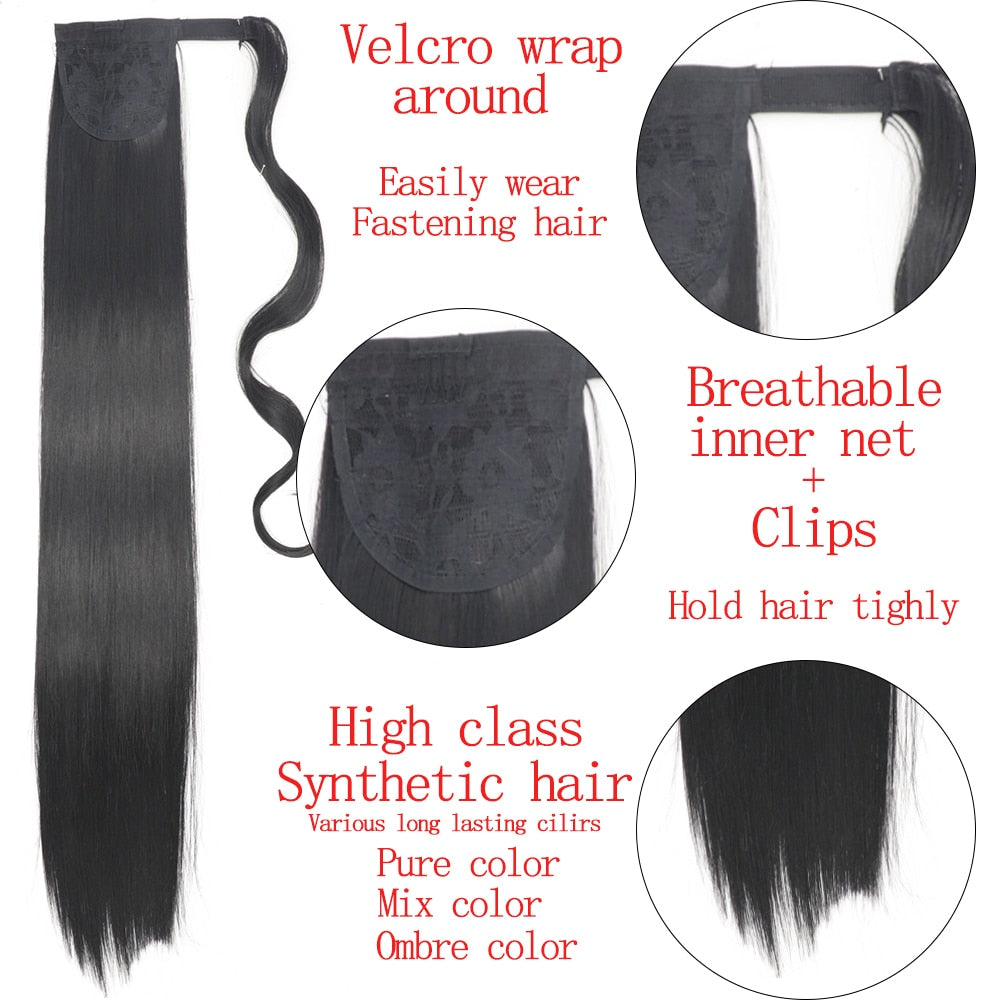 LISI GIRL Synthetic Hair 22''34'' Long Straight Ponytail Clip
