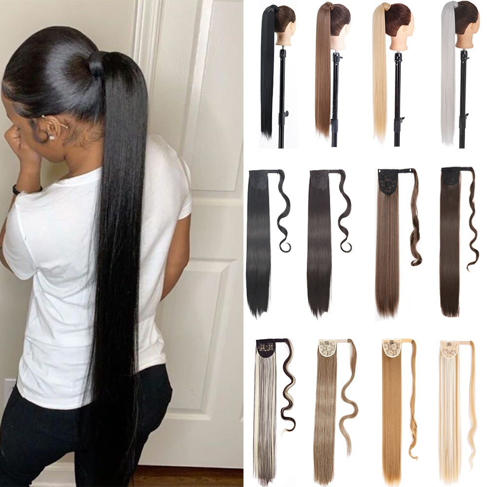 LISI GIRL Synthetic Hair 22''34'' Long Straight Ponytail Clip
