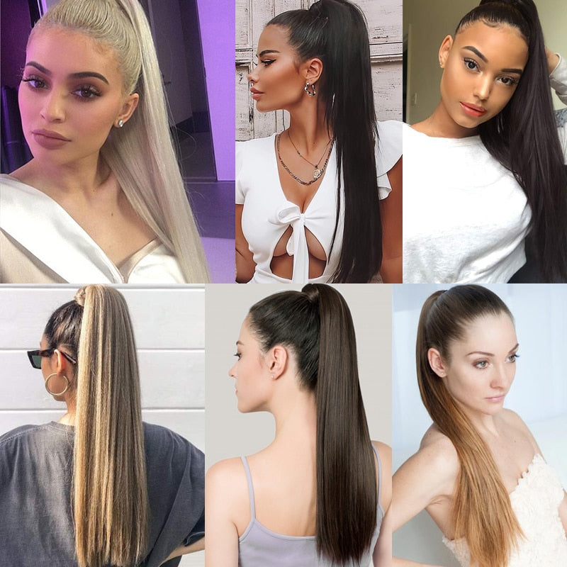 LISI GIRL Synthetic Hair 22''34'' Long Straight Ponytail Clip
