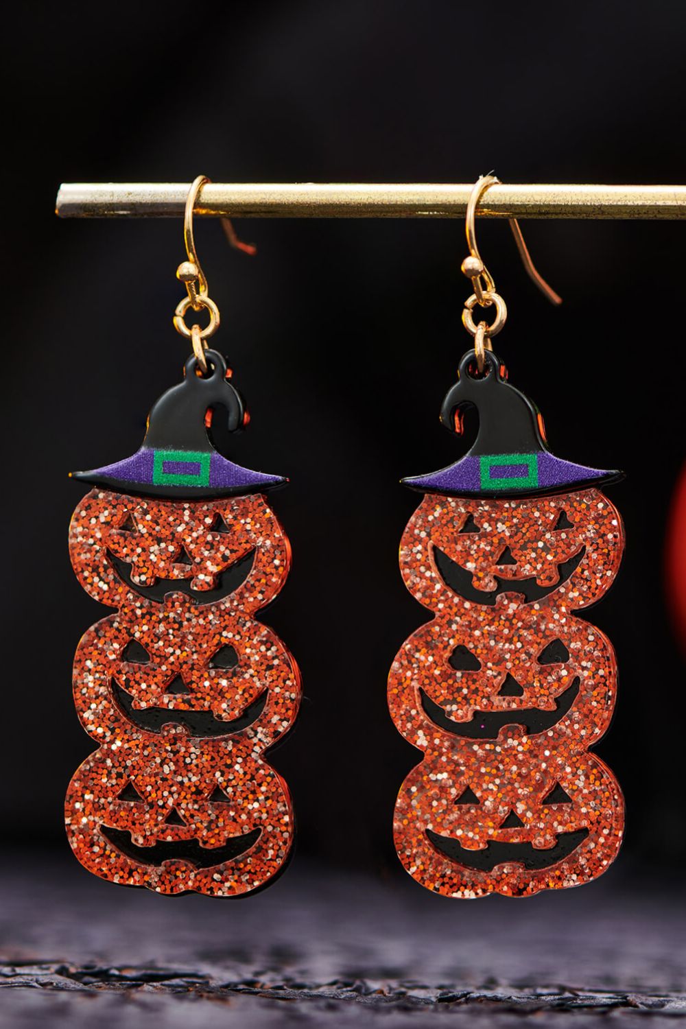 Halloween Jack-O-Lantern Dangle Earrings