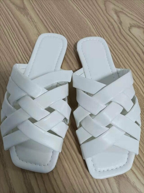 Casual Leather Women Slides