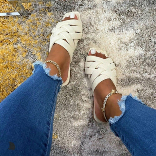 Casual Leather Women Slides