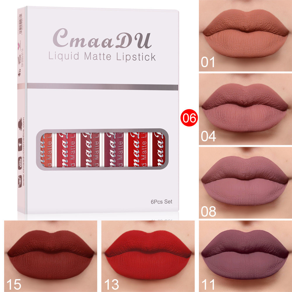 6 Boxes Of Matte Non-stick Waterproof Lipstick