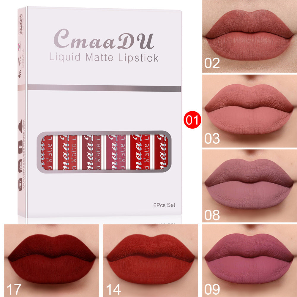 6 Boxes Of Matte Non-stick Waterproof Lipstick