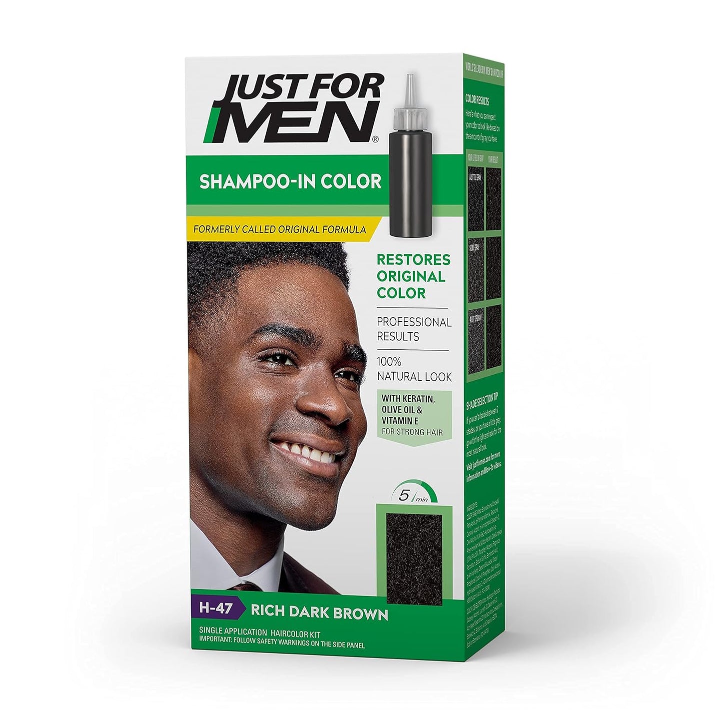 Just For Men Shampoo-In Color Mens - with Keratin and Vitamin E - Jet Black