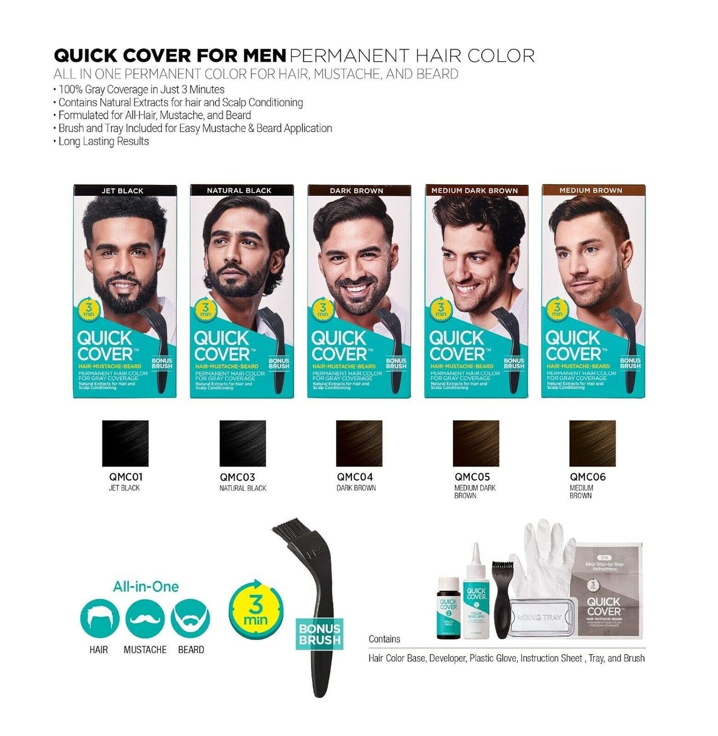 KISS Quick Cover For Men Permanent Hair Color