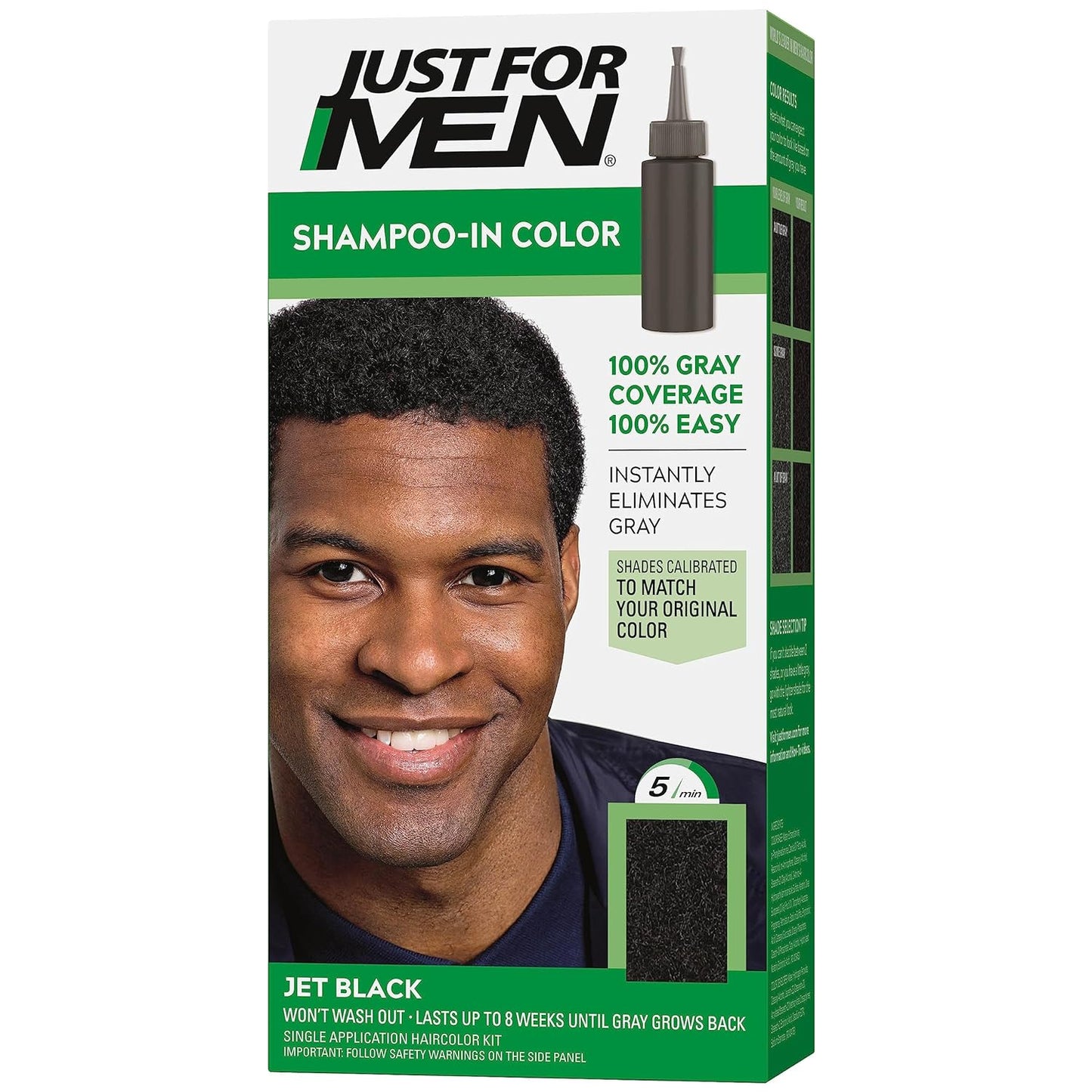 Just For Men Shampoo-In Color Mens - with Keratin and Vitamin E - Jet Black