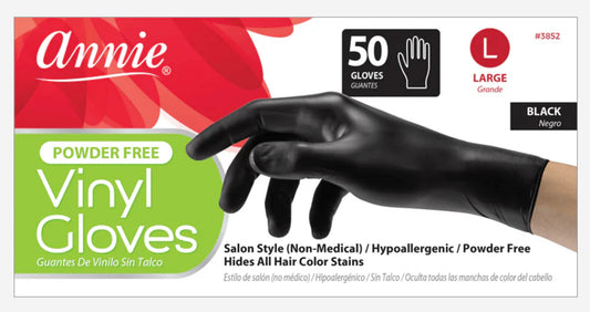 Annie Black Powder Free Vinyl Gloves 50ct