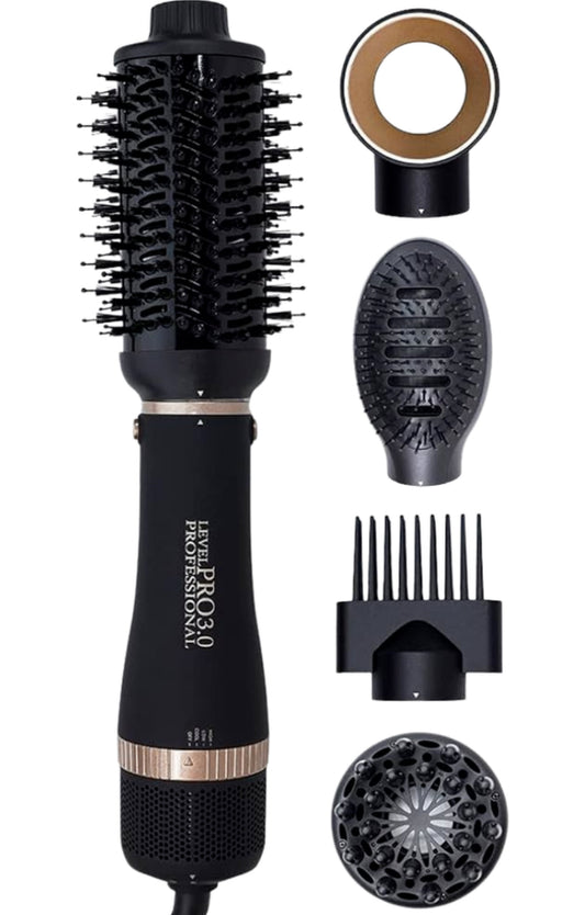 Level Pro3.0 Complete 5 in 1 Hair Salon Styler Brush Kit Styling Ion Blow Dryer